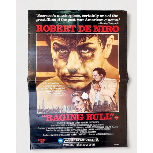 337 - Eight assorted 1970s/80s Crime Thriller film posters, including Raging Bull (1980), starring Robert ... 