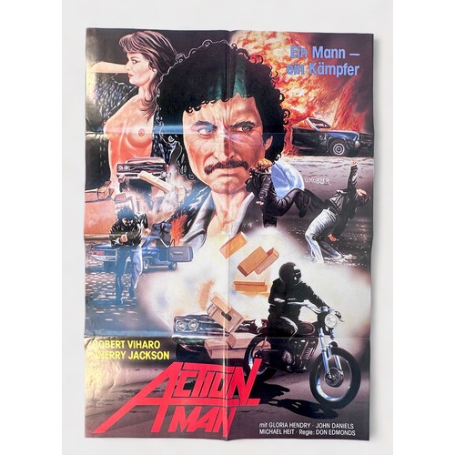 340 - Twenty-one assorted Action and Adventure film posters for UK and German audiences, many for 1980s ho... 