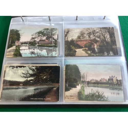 308 - An album of postcards of Ash and Ash Vale (Surrey) area, including 76 standard size postcards, plus ... 