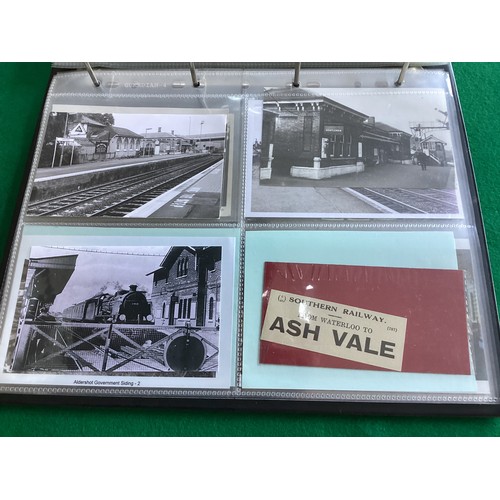 308 - An album of postcards of Ash and Ash Vale (Surrey) area, including 76 standard size postcards, plus ... 