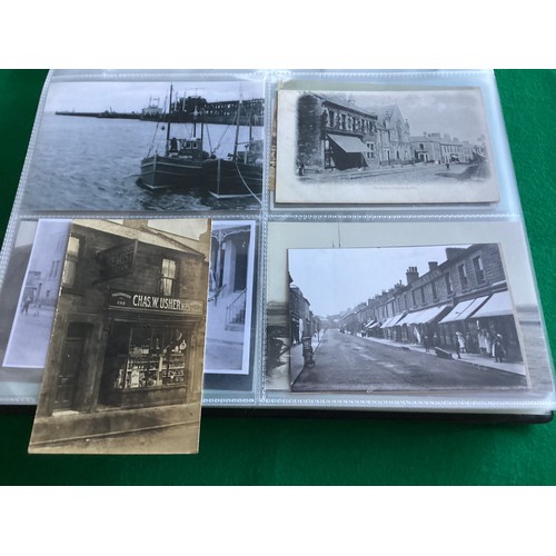 310 - Two albums containing around 300 standard size postcards of the Northumberland area. Lots of buildin... 