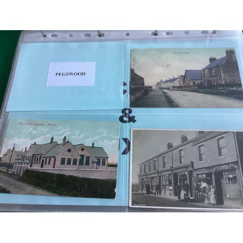 310 - Two albums containing around 300 standard size postcards of the Northumberland area. Lots of buildin... 