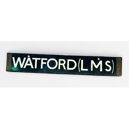 362 - A London Underground stock destination board for Harrow (Wealdstone) - Watford (L.M.S.), repainted, ... 