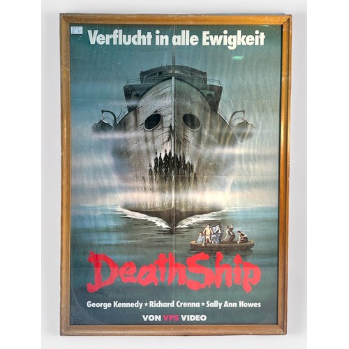 354 - Five various framed Adventure, Fantasy and Horror film posters, including Der Dunkle Kristail / The ... 