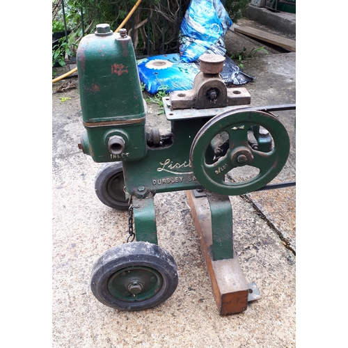 384 - A Lister stationary petrol engine, manufactured by R.A.Lister & Co Ltd, Dursley, England, with belt-... 