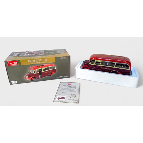 462 - Two boxed Sun Star 1:24 scale die-cast Bedford OB Duple Vista Coaches, comprising, HAA 558 Hants & S... 