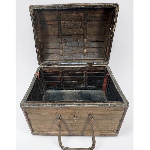 375 - A Chinese portable vanity box, with adjustable easel mirror with three carved drawers beneath, toget... 