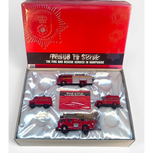 461 - Three boxed Corgi die-cast scale model Fire Engine sets, comprising, CC99152 ‘Proud to Serve’ The Fi... 