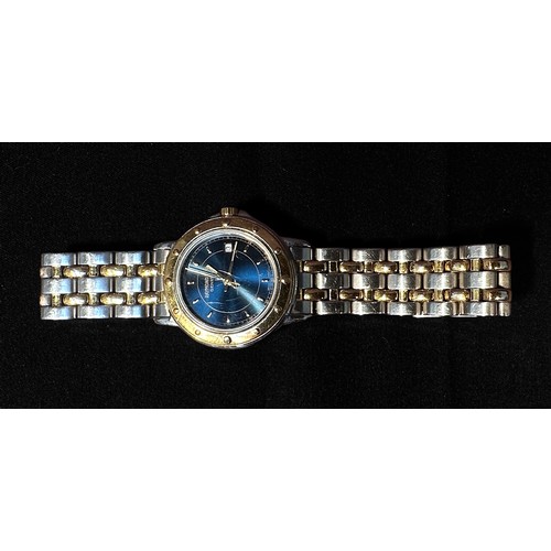 126 - A Raymond Weil ‘Tango’, model number 5360, bi-colour stainless steel quartz wristwatch, the dark blu... 