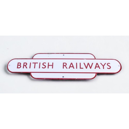 396 - British Railways (Midland), an enamel totem shaped Poster Board Heading ‘British Railways’, 41.5cm