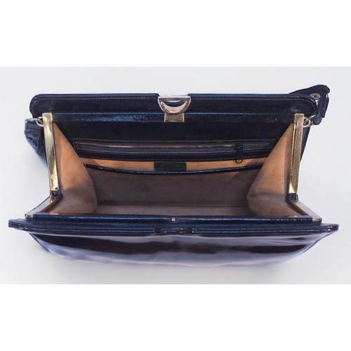 490 - Three vintage handbags comprising an Ackervy black leather (supplier to HM QE2 and Margaret Thatcher... 