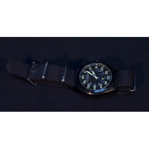 132 - A stainless steel Tissot Seastar PR516 wristwatch, the dark blue dial with luminous batons denoting ... 