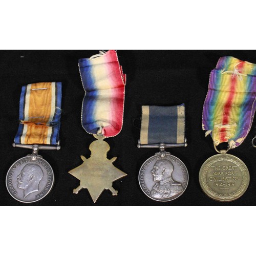 547 - A WW1 medal group of four to 343014 F. Reeves, Chief Ships Cook R.N. comprising 1914-15 Star, Great ... 