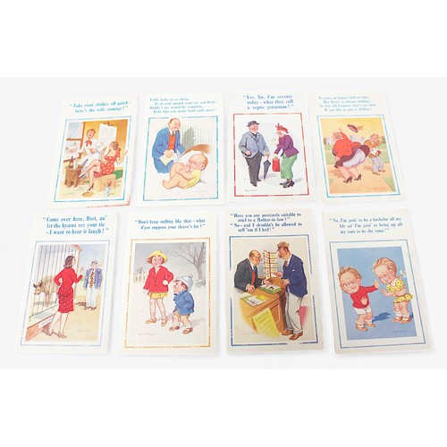 311 - A small collection of assorted loose postcards including approximately 43  humour cards by Donald Mc... 