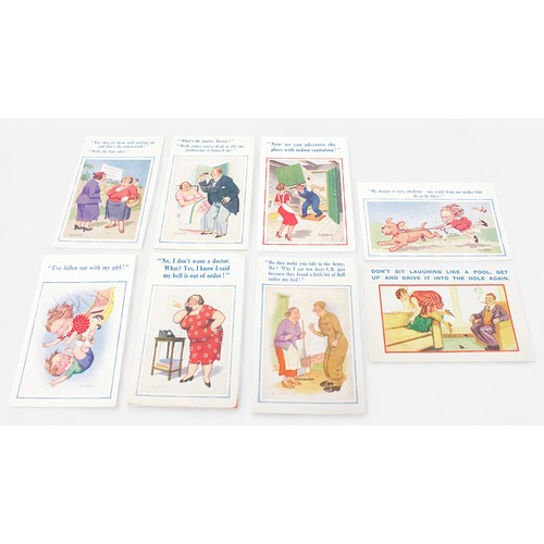 311 - A small collection of assorted loose postcards including approximately 43  humour cards by Donald Mc... 