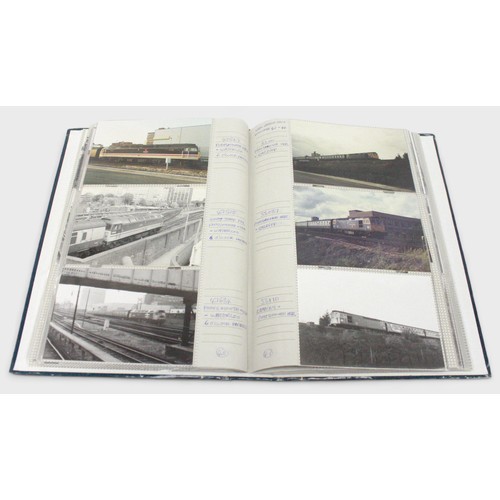 412 - An extensive collection of railway photographs, predominantly trains, monochrome and polychrome, hou... 