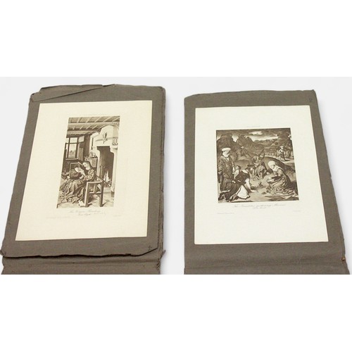 576 - A large collection of reproductive art works of Old Masters, printed in sepia with titles, W.A. Mans... 