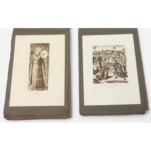 576 - A large collection of reproductive art works of Old Masters, printed in sepia with titles, W.A. Mans... 