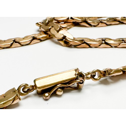 173 - A 9ct gold C-link chain with gold box slider fastener with figure-eight safety catch, weighs 18.1 gr... 