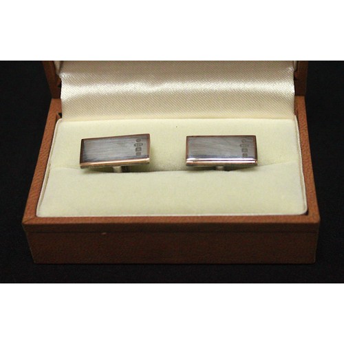 274 - A pair of silver-gilt Welsh Clogau cufflinks, of rectangular form, in lined and branded box.