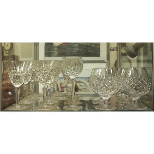 38 - A collection of assorted Waterford Crystal glasses, including nine water goblets in the Comeragh and... 