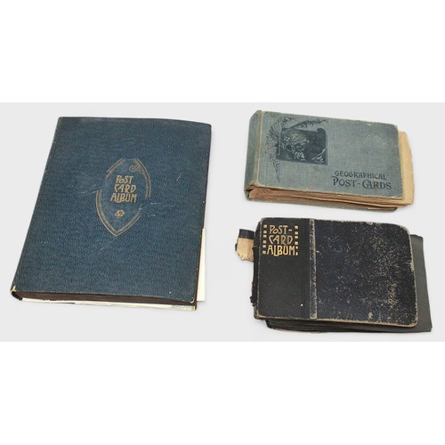 313 - Three various postcard albums, Edwardian and later, 'Real Photographic' examples of topographical st... 