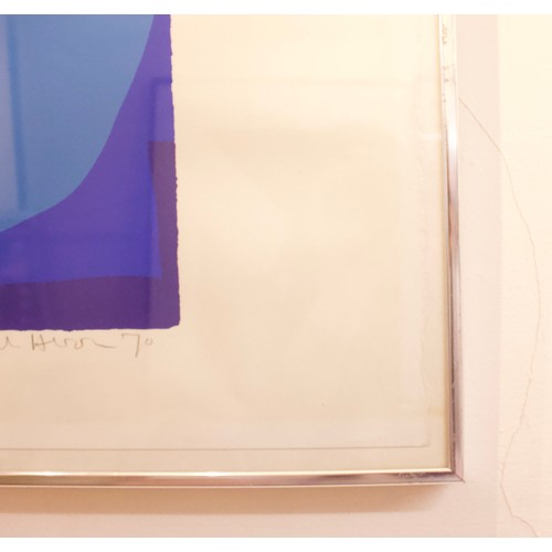 554 - Patrick Heron (British, 1920-1999) ‘Four Blues, Two Discs : April 1970’, signed, dated ‘70’ and numb... 