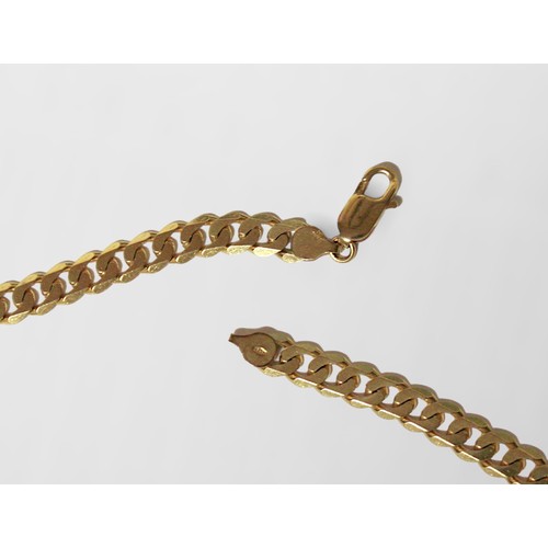 229 - A 9ct yellow gold curb-link chain, weighs 23.9 grams, measures 20 inches.