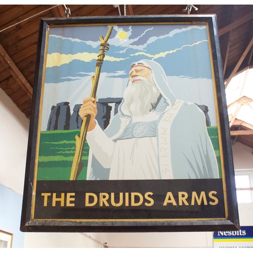 439 - Local Interest: A large two-sided hanging swinging pub sign for 'The Druids Arms', a recently closed... 