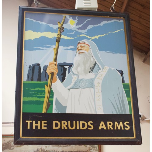 439 - Local Interest: A large two-sided hanging swinging pub sign for 'The Druids Arms', a recently closed... 