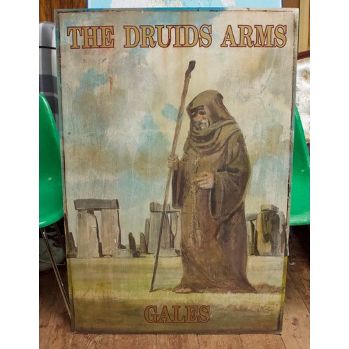 440 - Local Interest: A large painted aluminium pub sign for 'The Druids Arms, Gales', a recently closed t... 