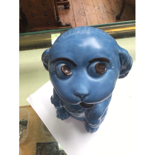 48 - A rare large Sylvac Joey Dog figure in blue, No.1194, 25cm tall, together with a boxed pair of Royal... 