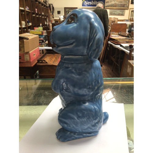 48 - A rare large Sylvac Joey Dog figure in blue, No.1194, 25cm tall, together with a boxed pair of Royal... 