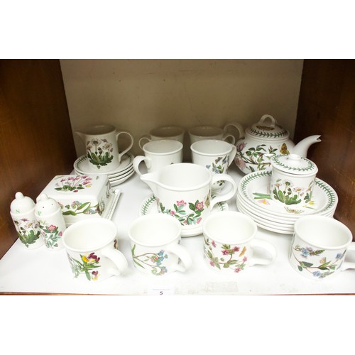 5 - A collection of Portmeirion ‘Botanic Garden’ tea, coffee and dinner wares, comprising, teapot, cups,... 