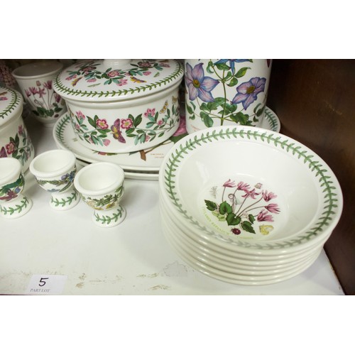 5 - A collection of Portmeirion ‘Botanic Garden’ tea, coffee and dinner wares, comprising, teapot, cups,... 