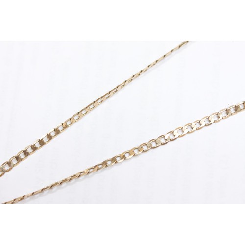 178 - A 9ct gold curb link chain, with 9ct gold pendant set with 6 small stones and another 9ct gold penda... 