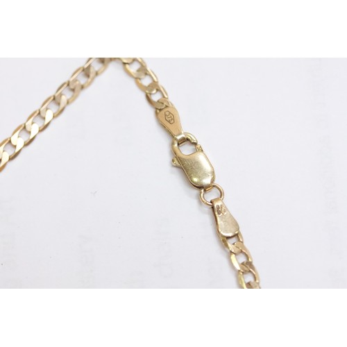 178 - A 9ct gold curb link chain, with 9ct gold pendant set with 6 small stones and another 9ct gold penda... 