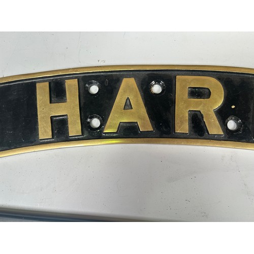 361 - A L.M.S. Jubilee cast brass nameplate ‘Hardy’, 4-6-0 built at Crewe in 1935, originally numbered L.M... 