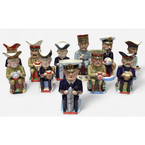 30 - A complete set of eleven Wilkinson Royal Staffordshire pottery Toby Jugs depicting Allied war leader... 