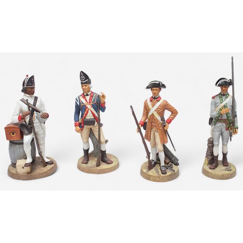 39 - Nine Royal Doulton unglazed porcelain figures, ‘Soldiers of The Revolution’ series, all limited edit... 