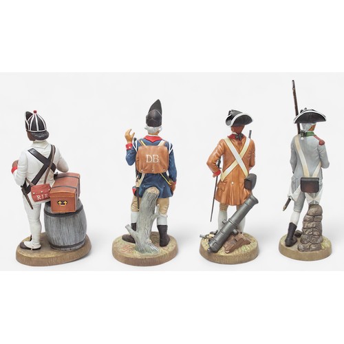 39 - Nine Royal Doulton unglazed porcelain figures, ‘Soldiers of The Revolution’ series, all limited edit... 