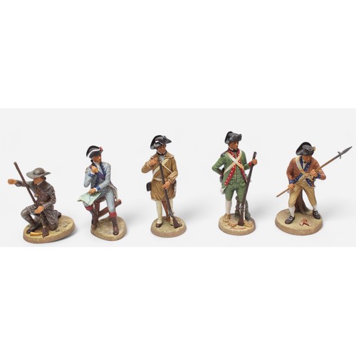 39 - Nine Royal Doulton unglazed porcelain figures, ‘Soldiers of The Revolution’ series, all limited edit... 