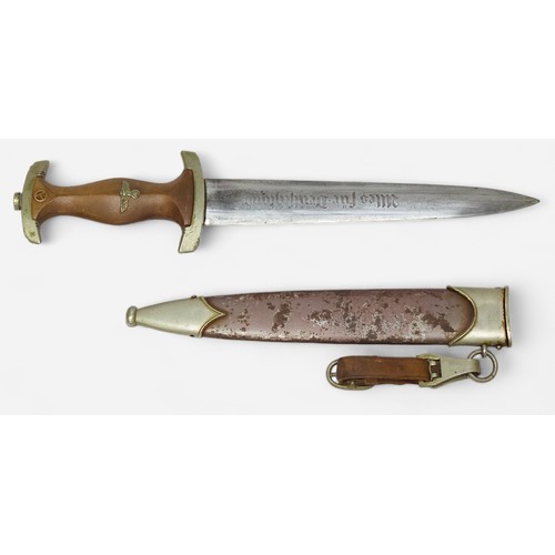 432 - An early German WWII Third Reich SA dress dagger and scabbard, 1933 Patt., by Gust. Weyersberg Nachf... 