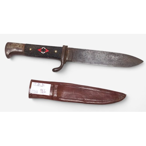 435 - A German Third Reich Hitler Youth dagger / Hitlerjugend Fahrtenmesser, Transitional Model 1933, by E... 