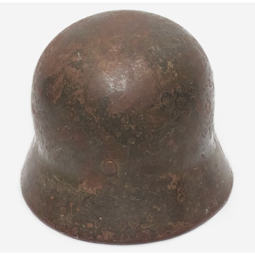 50 - An original WWII German Third Reich M35 Stahlhelm steel combat helmet, with double decal, Eagle Swat... 