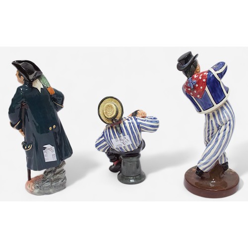 44 - Three Royal Doulton figures, ‘The Hornpipe’, HN2161, 24cm high, ‘The Jolly Sailor’, HN2172, 17cm hig... 