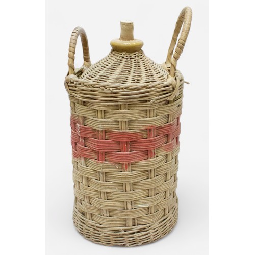 3 - A Royal Navy Pusser's Rum stoneware pottery flagon in twin-handled wicker-work outer jacket (flagon ... 