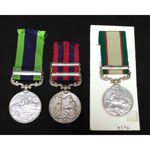 346 - Three various India General Service medals, comprising Queen Victoria 1854 IGSM with Burma 1885-7 an... 