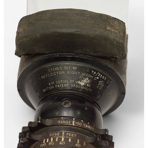 63 - A British WWII RAF Reflector Gunsight Mk.II, applied plaque ‘Stores Ref. No 8B/2361 Reflector Sight ... 