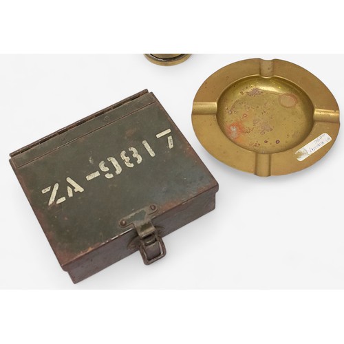 70 - A small collection of assorted WWI and WWII trench art items including ashtrays, vases and ornaments... 